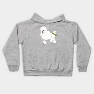 Poodle with a Snowman Tail Kids Hoodie